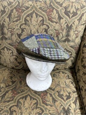 John Hanley and co woven wool men’s hat size 7 1/8 58 medium patchwork Irish